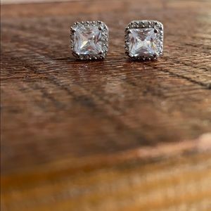 Sterling silver CZ “diamond earrings”